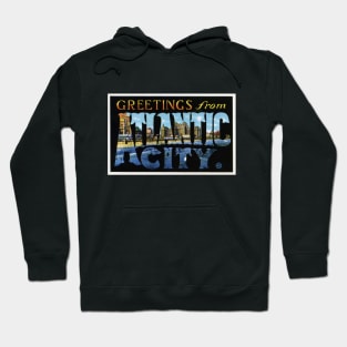 Greetings from Atlantic City, Vintage Large Letter Postcard Hoodie